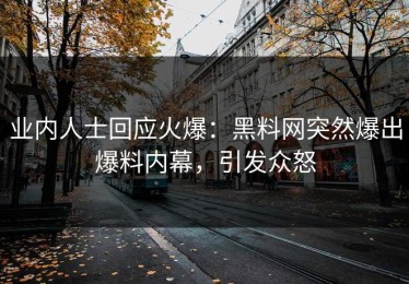 业内人士回应火爆：黑料网突然爆出爆料内幕，引发众怒