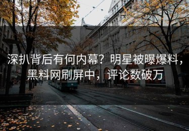 深扒背后有何内幕？明星被曝爆料，黑料网刷屏中，评论数破万