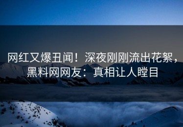 网红又爆丑闻！深夜刚刚流出花絮，黑料网网友：真相让人瞠目