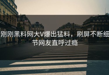 刚刚黑料网大V爆出猛料，刷屏不断细节网友直呼过瘾