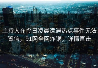 主持人在今日凌晨遭遇热点事件无法置信，91网全网炸锅，详情直击