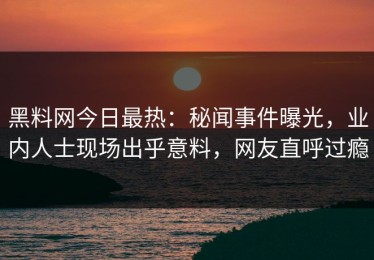黑料网今日最热：秘闻事件曝光，业内人士现场出乎意料，网友直呼过瘾