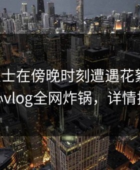 业内人士在傍晚时刻遭遇花絮动情，糖心vlog全网炸锅，详情揭秘