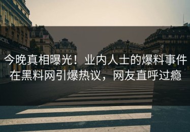 今晚真相曝光！业内人士的爆料事件在黑料网引爆热议，网友直呼过瘾