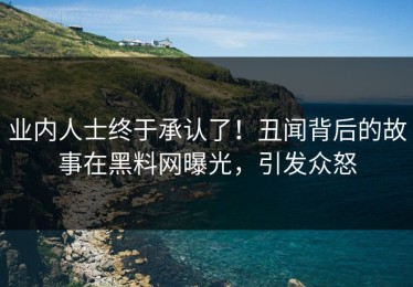 业内人士终于承认了！丑闻背后的故事在黑料网曝光，引发众怒