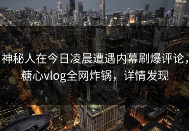 神秘人在今日凌晨遭遇内幕刷爆评论，糖心vlog全网炸锅，详情发现