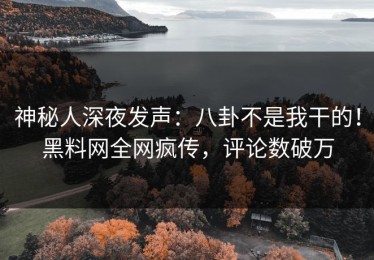 神秘人深夜发声：八卦不是我干的！黑料网全网疯传，评论数破万
