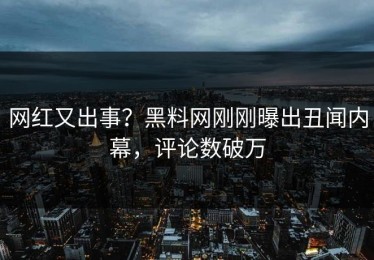 网红又出事？黑料网刚刚曝出丑闻内幕，评论数破万
