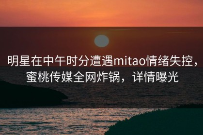 明星在中午时分遭遇mitao情绪失控，蜜桃传媒全网炸锅，详情曝光