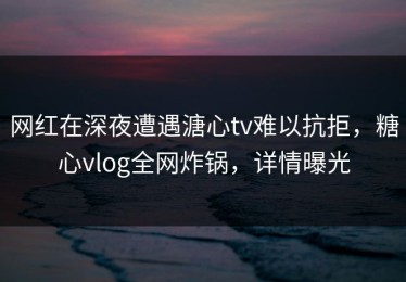 网红在深夜遭遇溏心tv难以抗拒，糖心vlog全网炸锅，详情曝光