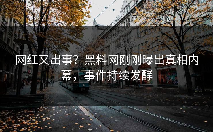 网红又出事？黑料网刚刚曝出真相内幕，事件持续发酵