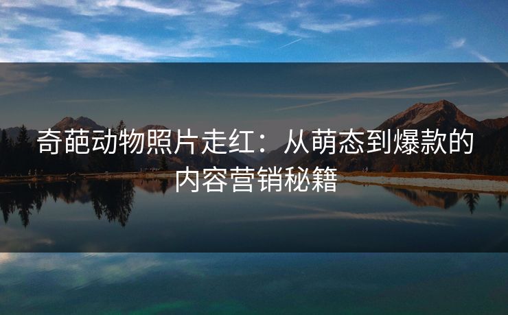 奇葩动物照片走红：从萌态到爆款的内容营销秘籍