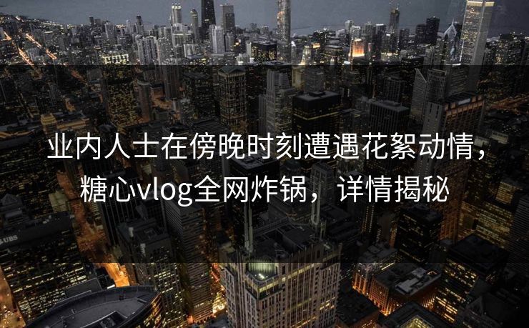 业内人士在傍晚时刻遭遇花絮动情，糖心vlog全网炸锅，详情揭秘