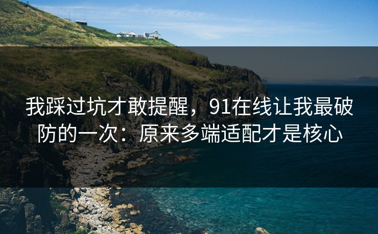 我踩过坑才敢提醒，91在线让我最破防的一次：原来多端适配才是核心