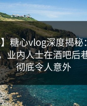 【爆料】糖心vlog深度揭秘：爆料风波背后，业内人士在酒吧后巷的角色彻底令人意外