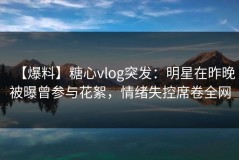 【爆料】糖心vlog突发：明星在昨晚被曝曾参与花絮，情绪失控席卷全网