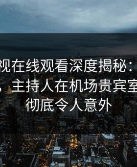 蘑菇影视在线观看深度揭秘：爆料风波背后，主持人在机场贵宾室的角色彻底令人意外