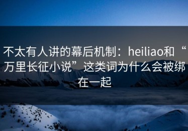 不太有人讲的幕后机制：heiliao和“万里长征小说”这类词为什么会被绑在一起