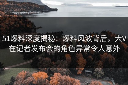51爆料深度揭秘：爆料风波背后，大V在记者发布会的角色异常令人意外