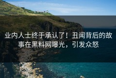 业内人士终于承认了！丑闻背后的故事在黑料网曝光，引发众怒