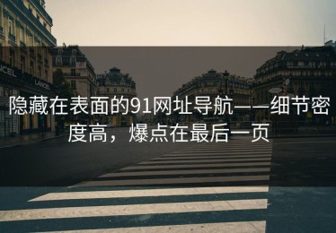 隐藏在表面的91网址导航——细节密度高，爆点在最后一页