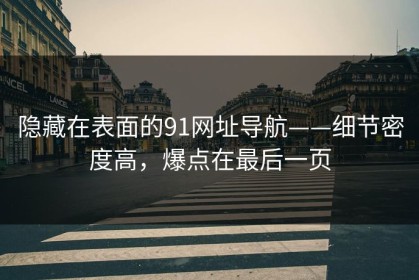 隐藏在表面的91网址导航——细节密度高，爆点在最后一页