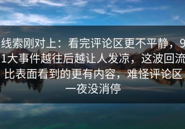 线索刚对上：看完评论区更不平静，91大事件越往后越让人发凉，这波回流比表面看到的更有内容，难怪评论区一夜没消停