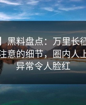 【爆料】黑料盘点：万里长征小说7个你从没注意的细节，圈内人上榜理由异常令人脸红