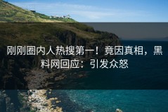 刚刚圈内人热搜第一！竟因真相，黑料网回应：引发众怒