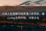 主持人在傍晚时刻遭遇八卦愤怒，糖心vlog全网炸锅，详情点击