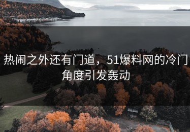 热闹之外还有门道，51爆料网的冷门角度引发轰动